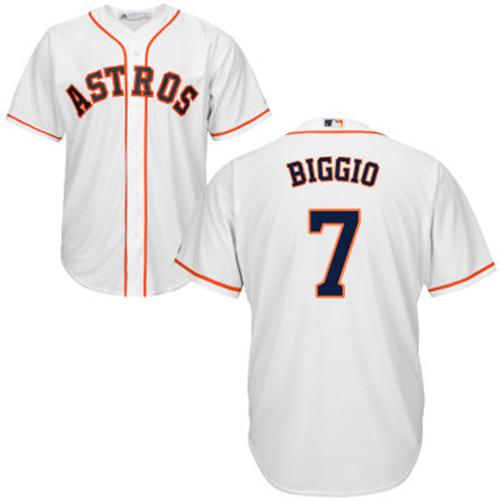 Astros #7 Craig Biggio White Cool Base Stitched Youth MLB Jersey